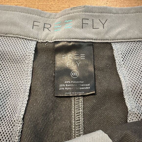 Free Fly Shorts Mens 2XL Gray 7.5" Inseam Elastic Waist Bamboo Stretch Pockets - Picture 4 of 5